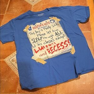 Gildan Blue T-Shirt with Humorous Graphic